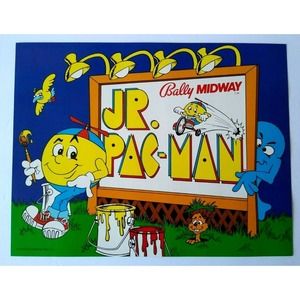 Jr Pac-Man Arcade FLYER 1983 Original Video Game Art NOS 8.5" x 11"